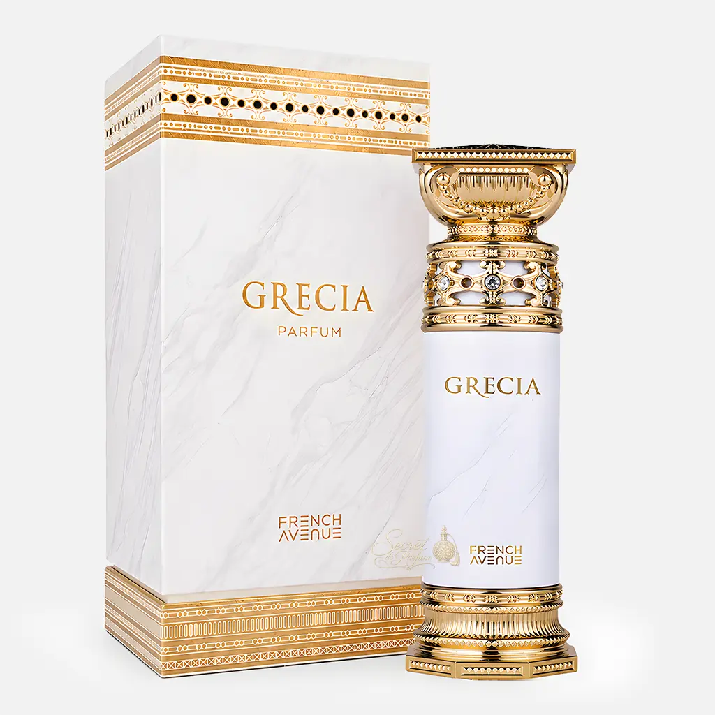 Grecia French Avenue – Parfum Inspiré Mixte Floral Boisé Musqué 4 Grecia French Avenue dupe parfum mixte avec flacon et boîte