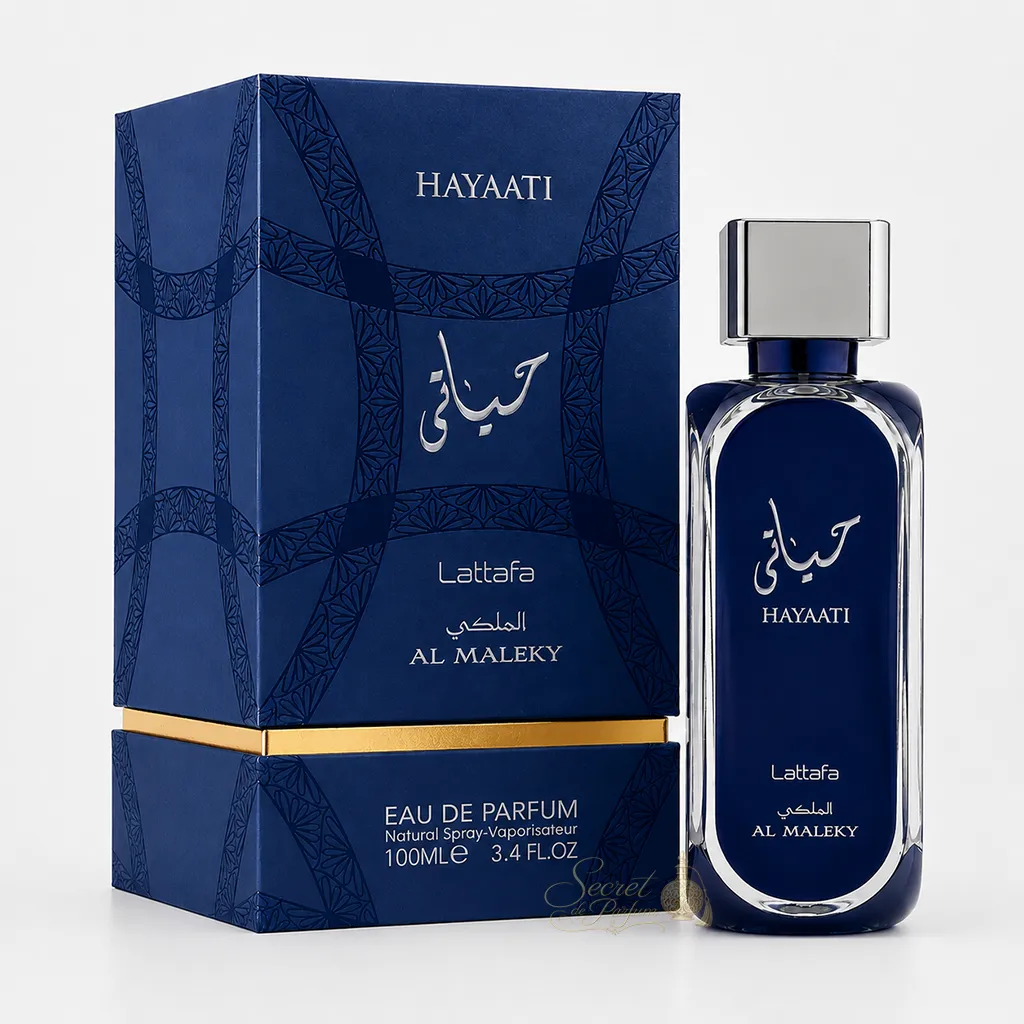 Hayaati Al Maleky Lattafa – Eau de Parfum Homme 100 ml 5 Hayaati Al Maleky Lattafa Eau de Parfum 100 ml pour homme avec flacon et coffret
