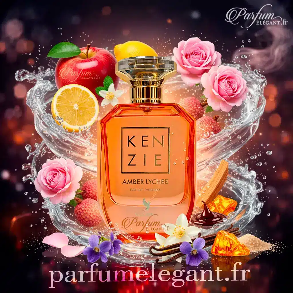 Kenzie Amber Lychee – Parfum Fruité Floral Ambré Élégant 4 Kenzie Amber Lychee – Parfum Fruité Floral Ambré Élégant – Image 4