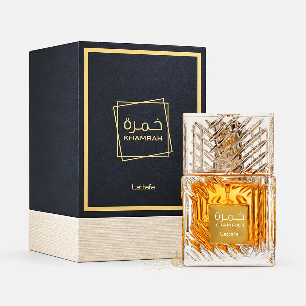 Khamrah Lattafa – Eau de Parfum Mixte 100 ml 5 Khamrah Lattafa parfum mixte gourmand 100 ml avec flacon et boîte
