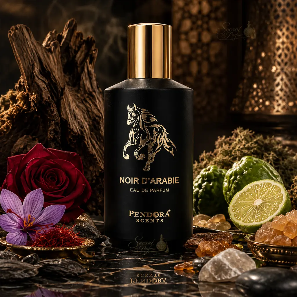 Noir d’Arabie Pendora Scents – Eau de Parfum Mixte 100 ml 4 Noir d’Arabie parfum mixte aux notes de safran, oud, rose bulgare et ambre