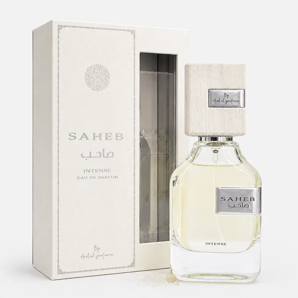Saheb Intense – Eau de Parfum Mixte Hespéridée Aromatique 5 Saheb Intense Eau de Parfum avec boîte aux notes d’agrumes épices thé noir et ambroxan