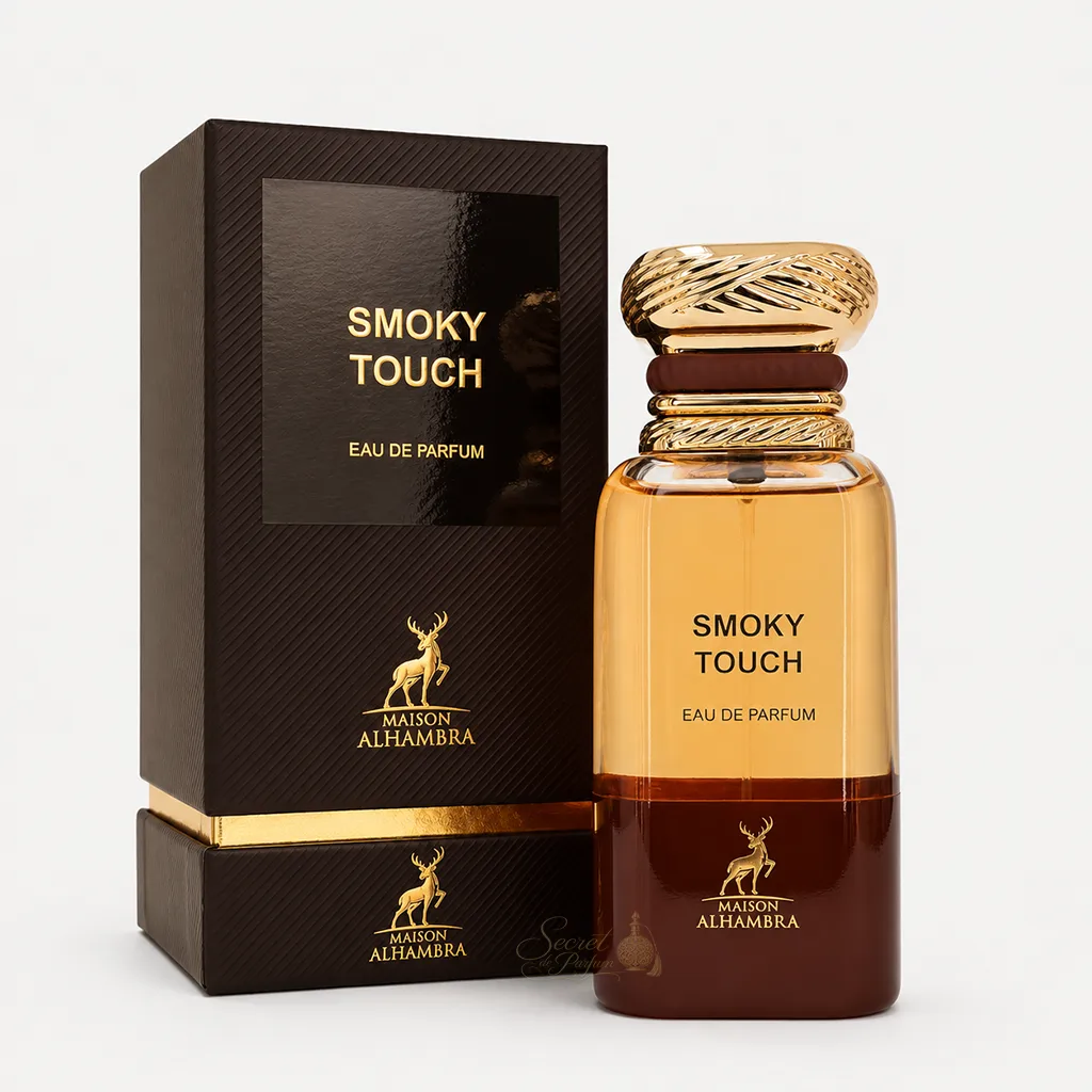 Smoky Touch Maison Alhambra – Eau de Parfum Mixte 6 Flacon et boîte Smoky Touch Maison Alhambra, eau de parfum mixte boisée fumée