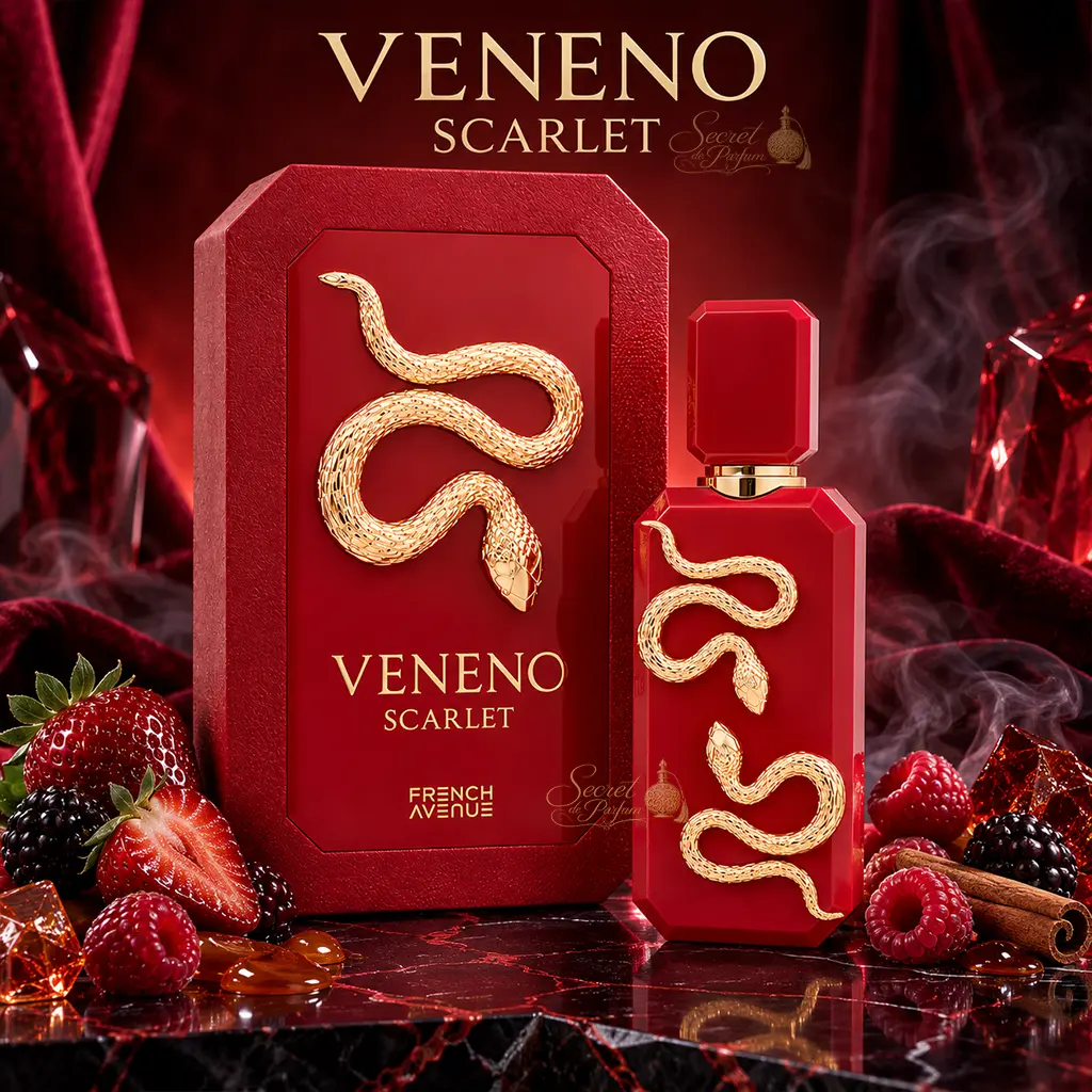 Veneno Scarlet French Avenue – Parfum Fruité Gourmand Mixte 3 Veneno Scarlet French Avenue parfum aux fruits rouges caramel et vanille