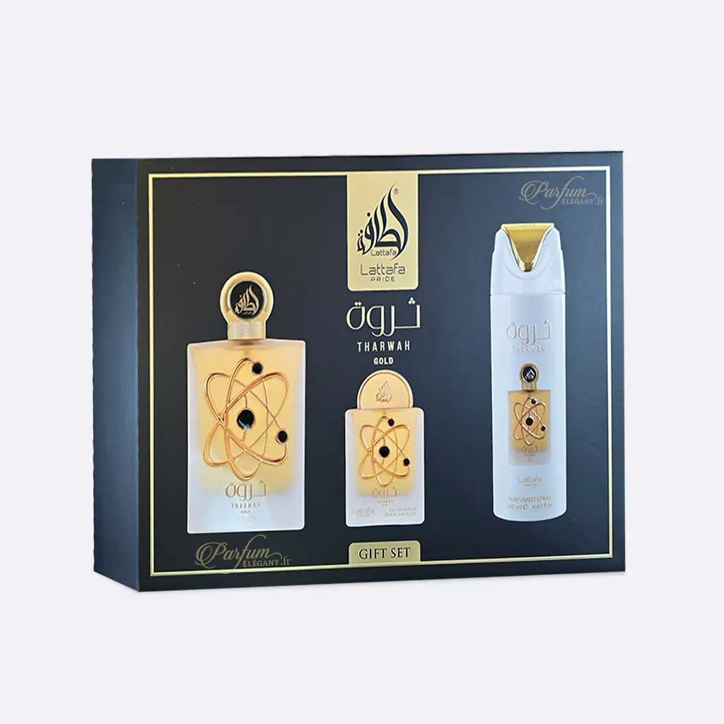 Tharwah Gold – Volaré (Coffret 100 ml + 20 ml + Déo 200 ml) 1 Tharwah Gold – Volaré (Coffret 100 ml + 20 ml + Déo 200 ml)
