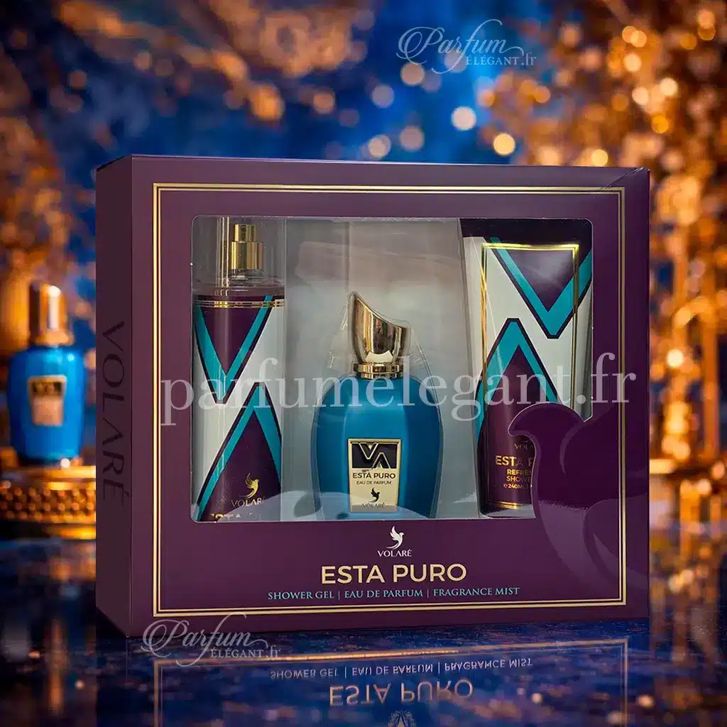Coffret Esta Puro – Eau de Parfum 100ML + Brume 250ML + Gel Douche 240ML 3 Coffret Esta Puro – Eau de Parfum 100ML + Brume 250ML + Gel Douche 240ML – Image 3