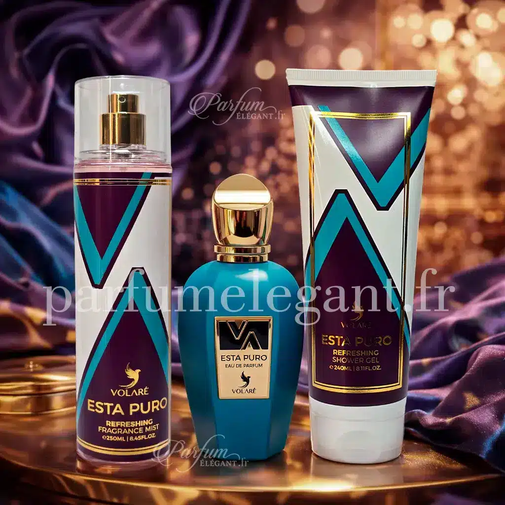 Coffret Esta Puro – Eau de Parfum 100ML + Brume 250ML + Gel Douche 240ML 2 Coffret Esta Puro – Eau de Parfum 100ML + Brume 250ML + Gel Douche 240ML – Image 2