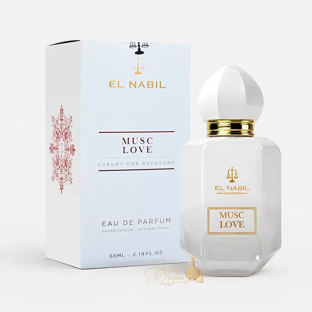 Musc Love – Eau de Parfum Mixte 65 ml | El Nabil 5 Flacon et coffret du parfum Musc Love El Nabil Eau de Parfum 65 ml.