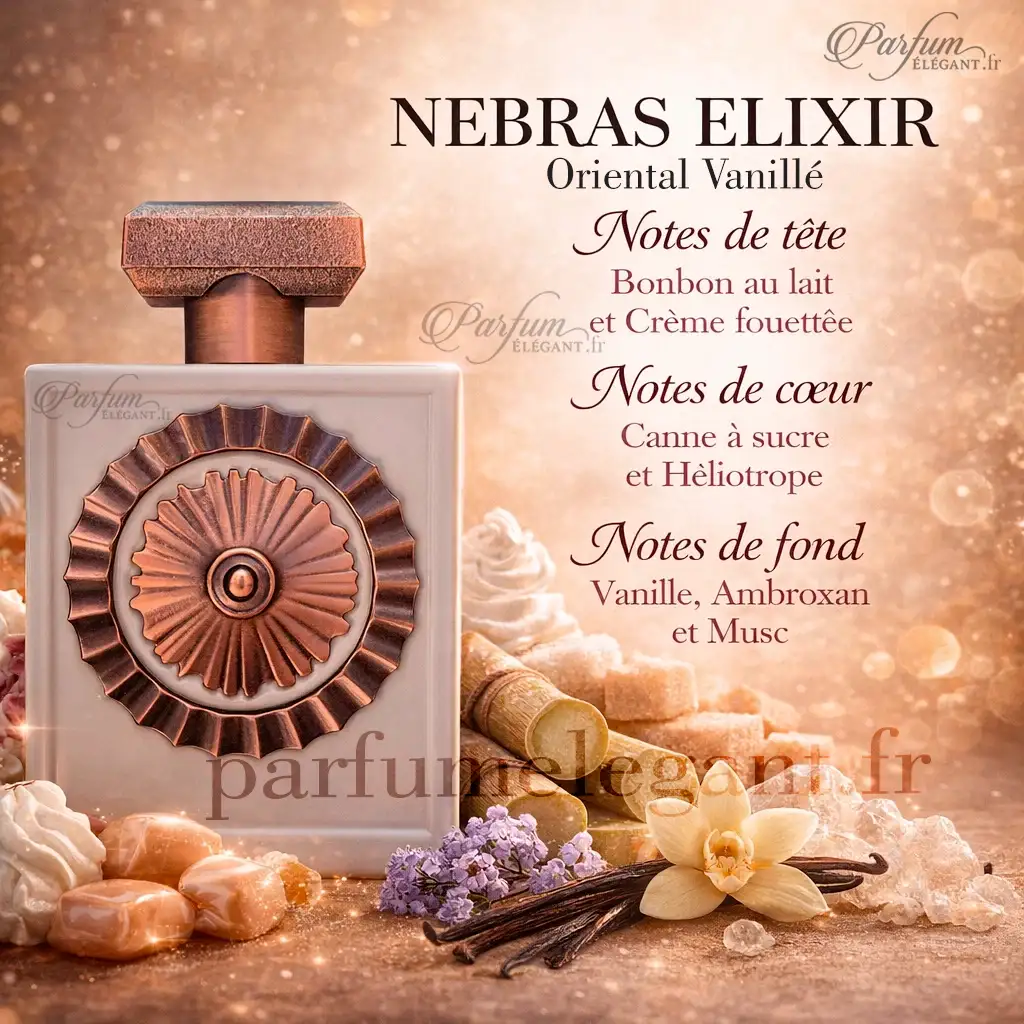 Nebras Elixir Lattafa 100ml – Parfum Mixte Gourmand & Vanillé 2 Nebras Elixir Lattafa 100ml – Parfum Mixte Gourmand & Vanillé – Image 2