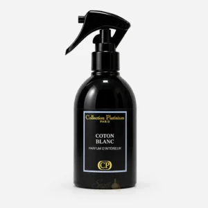 Parfum d’intérieur Coton Blanc Collection Platinium Paris, spray maison à la senteur propre et cotonneuse