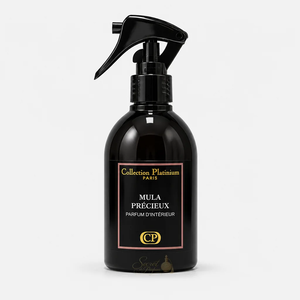 Mula Précieux Collection Platinium – Parfum d’Intérieur 1 Spray parfum d’intérieur Monoï Sucré Collection Platinium Paris à la senteur florale, vanillée et sucrée