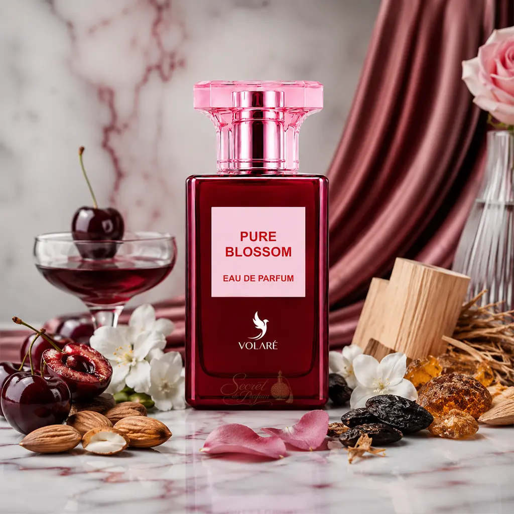 Pure Blossom Volaré – Eau de Parfum Mixte Gourmande 100 ml 5 Pure Blossom Volaré Eau de Parfum 100 ml avec boîte, parfum gourmand à la cerise noire