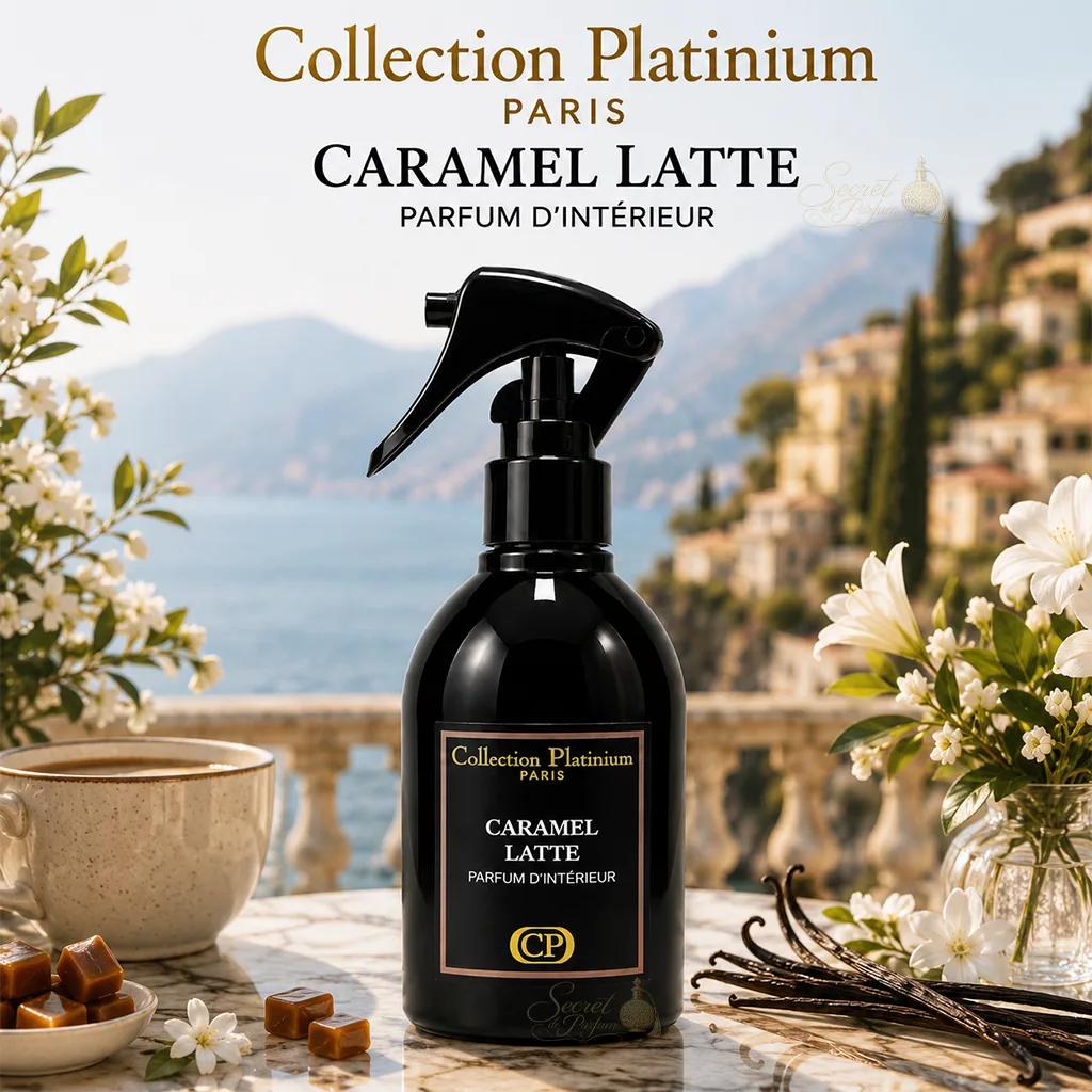 Caramel Latte Collection Platinium – Parfum d’Intérieur Gourmand 2 Parfum d’intérieur Caramel Latte Collection Platinium aux senteurs gourmandes de café, caramel et vanille