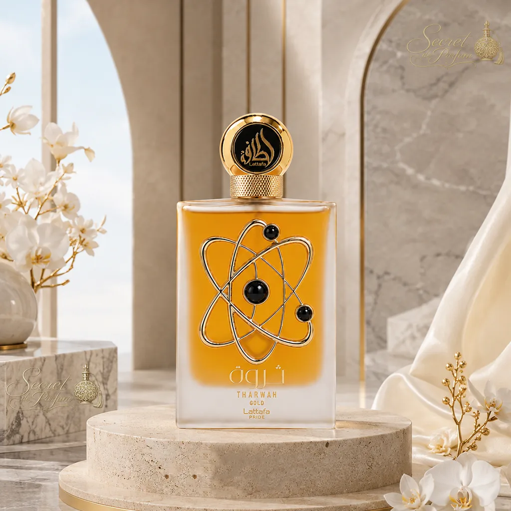 Tharwah Gold Lattafa Pride Eau de Parfum 100 ml – Parfum Femme Floral Ambré Vanillé 4 Eau de parfum Tharwah Gold Lattafa Pride 100 ml parfum oriental féminin disponible chez Secret de Parfum