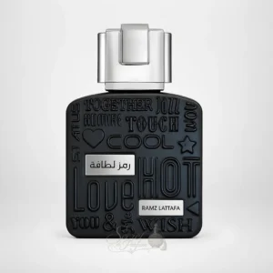 Ramz Lattafa Silver Eau de Parfum Homme 100 ml par Lattafa avec flacon noir et bouchon argent